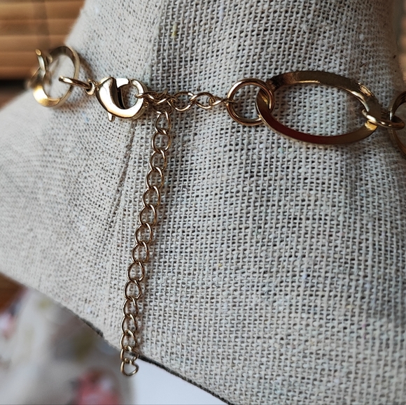 Oval Extra Long Gold Tone Elongated Link Chain Necklace Unsigned EUC Vintage - Picture 3 of 4